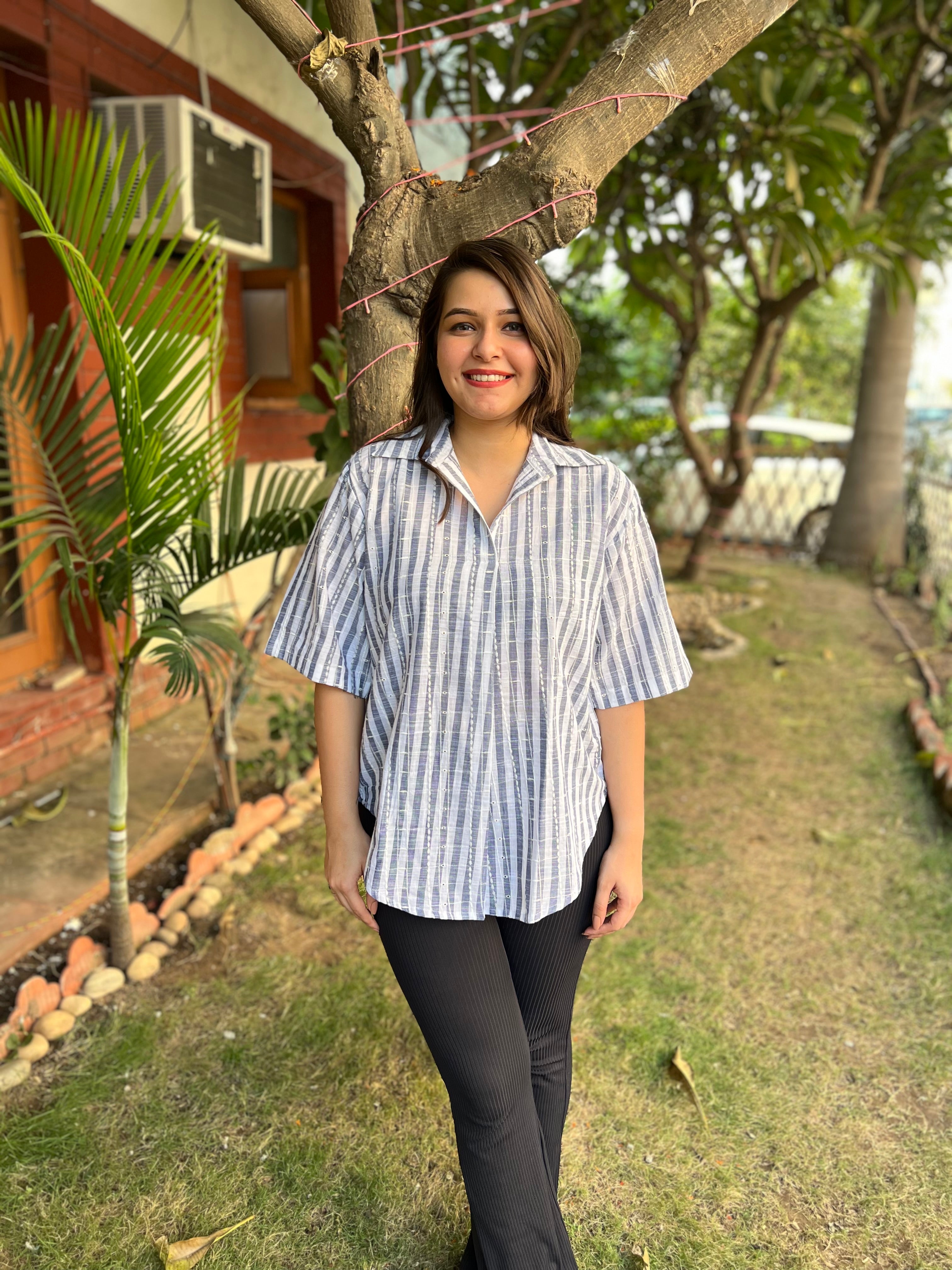 Indowestern Cotton free flow top - MYSANSKRITAM