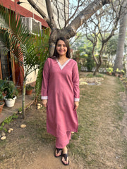 Pink woollen coord set