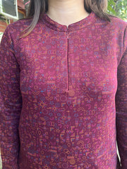 Maroon Fleece winter nightsuit - MYSANSKRITAM