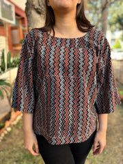 Ajrakh zig zag top