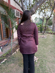 Multi zigzag woollen short kurti