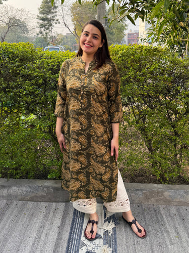 Mehendi Green Ambi Kurta