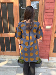 Indigo Polka Top from the back by Sanskritam