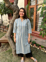 Blue Handloom officewear Kurta