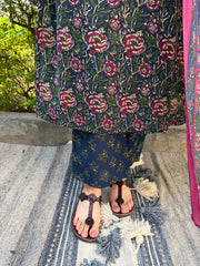 Blue Floral Suit Set Pants by Sanskritam