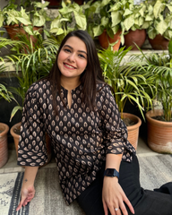 Brown buti short kurti