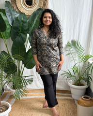 black designer short kurti
