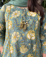 Pista Green yellow Lacework Aline full suit set