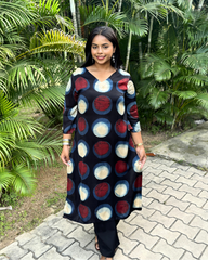 Black circle modal kurta