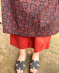 Maroon black geometric full suit set