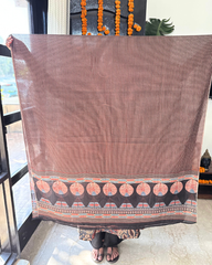 Brown aline kurta with Mulmul duppata