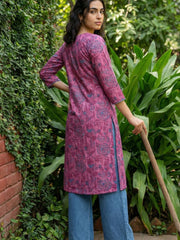 Onion Handblock Long Kurta