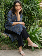 Blue big flower kurta