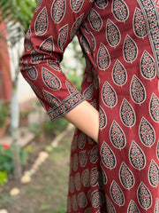 Maroon ambi yoke aline coord set