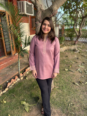 Onion pink Woollen short kurti