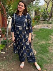 Dark Blue Buti Coord set