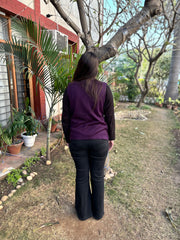 Purple embroidered Sidra (waist coat)