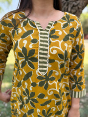 Mustard green leaf jaal Aline coord set
