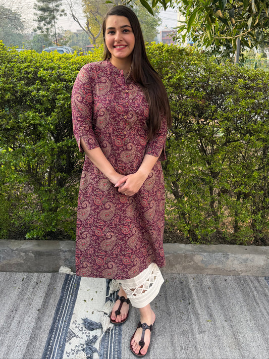 Pink Ambi cotton Kurta