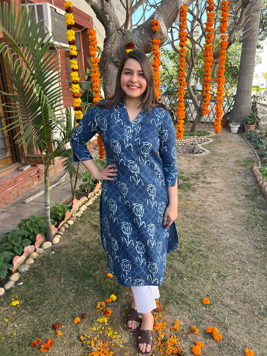 Indigo Textured Kurta