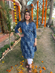 Indigo Textured Kurta