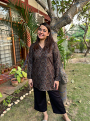 Multi ambi floral woollen short kurti