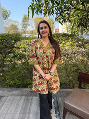 Reindeer Green Bagru Top