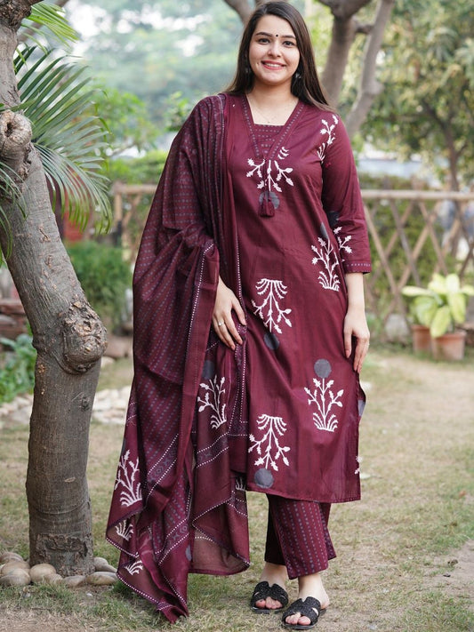 Wine Big Buta suit set