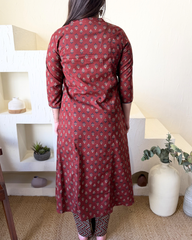 Maroon buti coord set