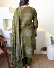 Mehendi green suit set