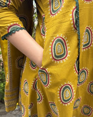 Mustard circle Aline full suit set