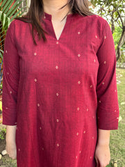 Maroon buti south cotton Aline kurta
