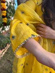 Haldi yellow embroidered Suit set