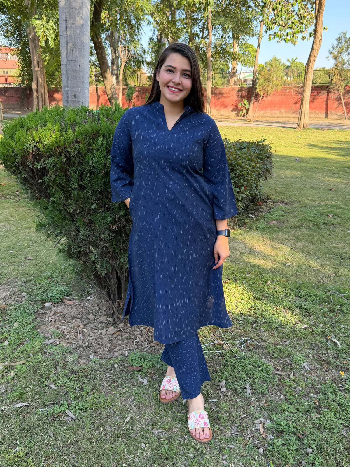 Indigo HANDLOOM IKKAT coord set