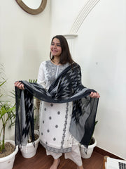 White embroidered full suit set