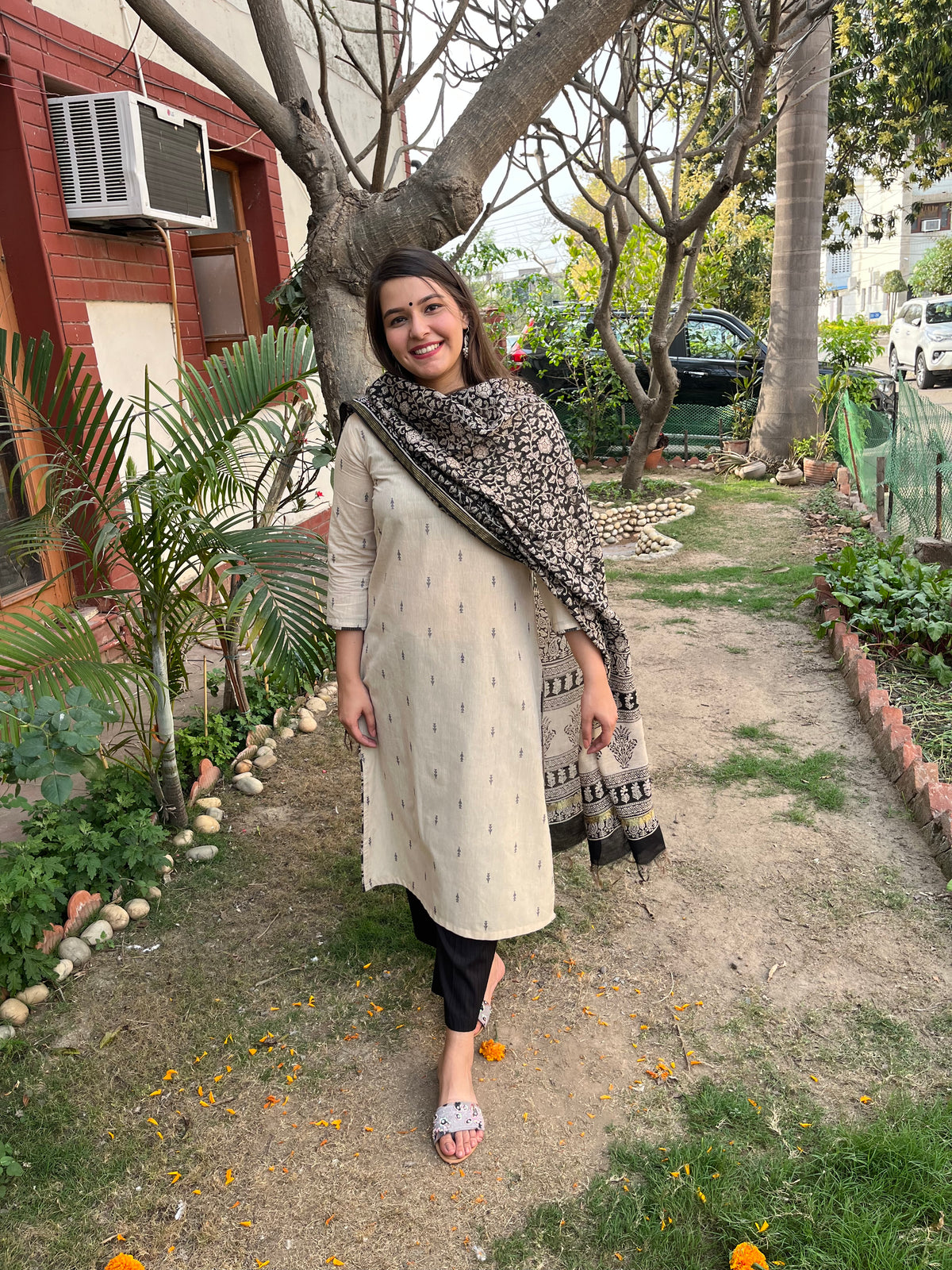 chikan kurta pant set