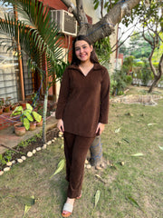 Brown imported woollen coord set