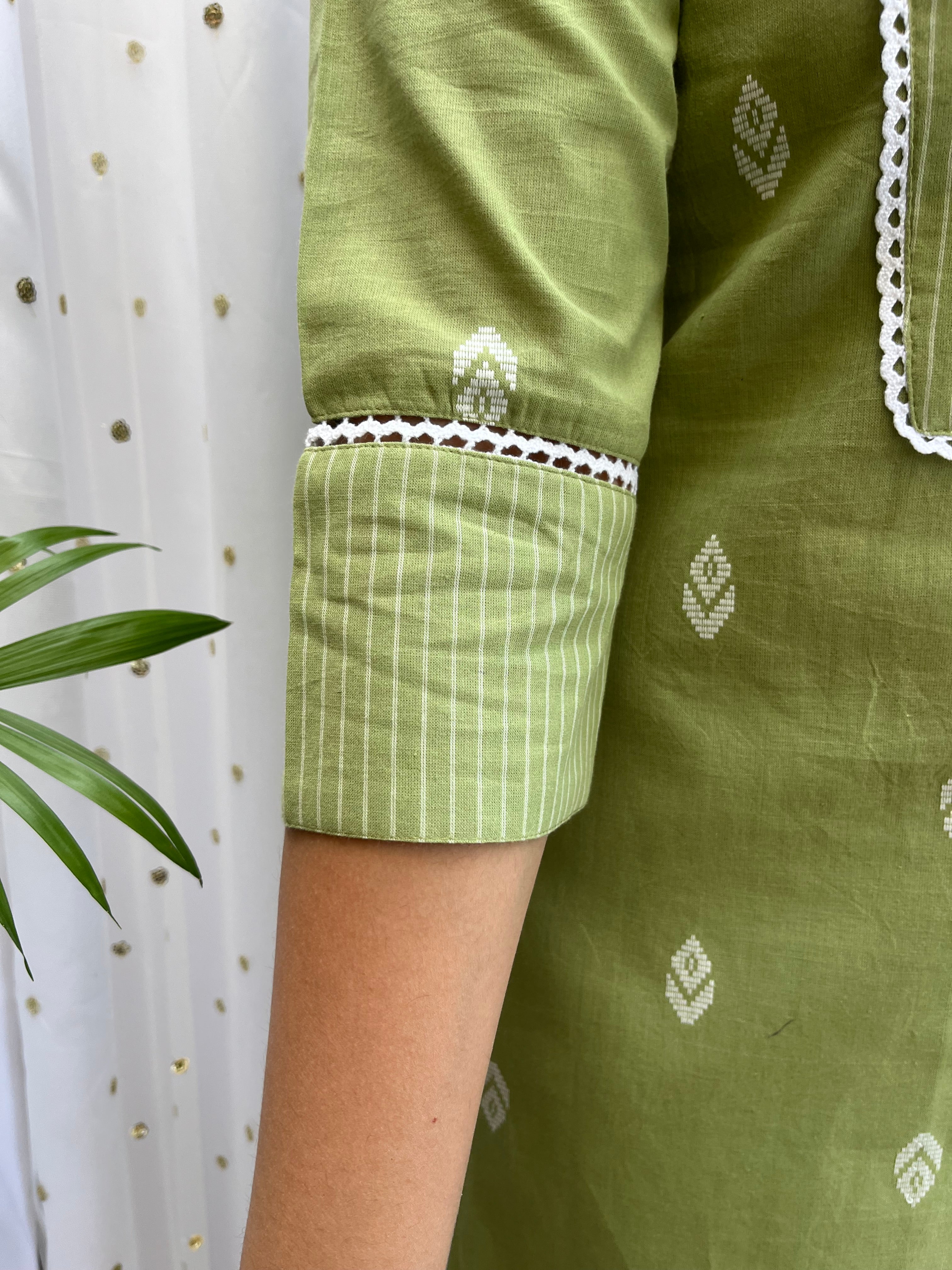 Pista Green Yoke kurta - MYSANSKRITAM