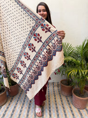Maroon solid full suit set  with designer dupatta