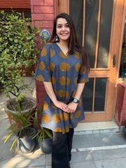 Indigo Polka Top by Sanskritam