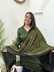 Green rose modal kurta duppata set