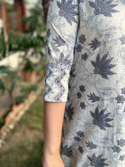 Sanganeri grey floral kurta