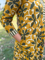 Mustard green leaf jaal Aline coord set