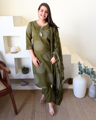 Mehendi green suit set