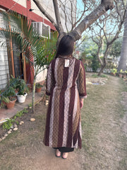 Coffee striped Aline kurta