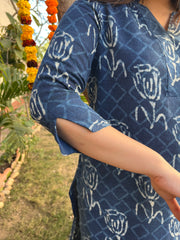 Indigo Textured Kurta