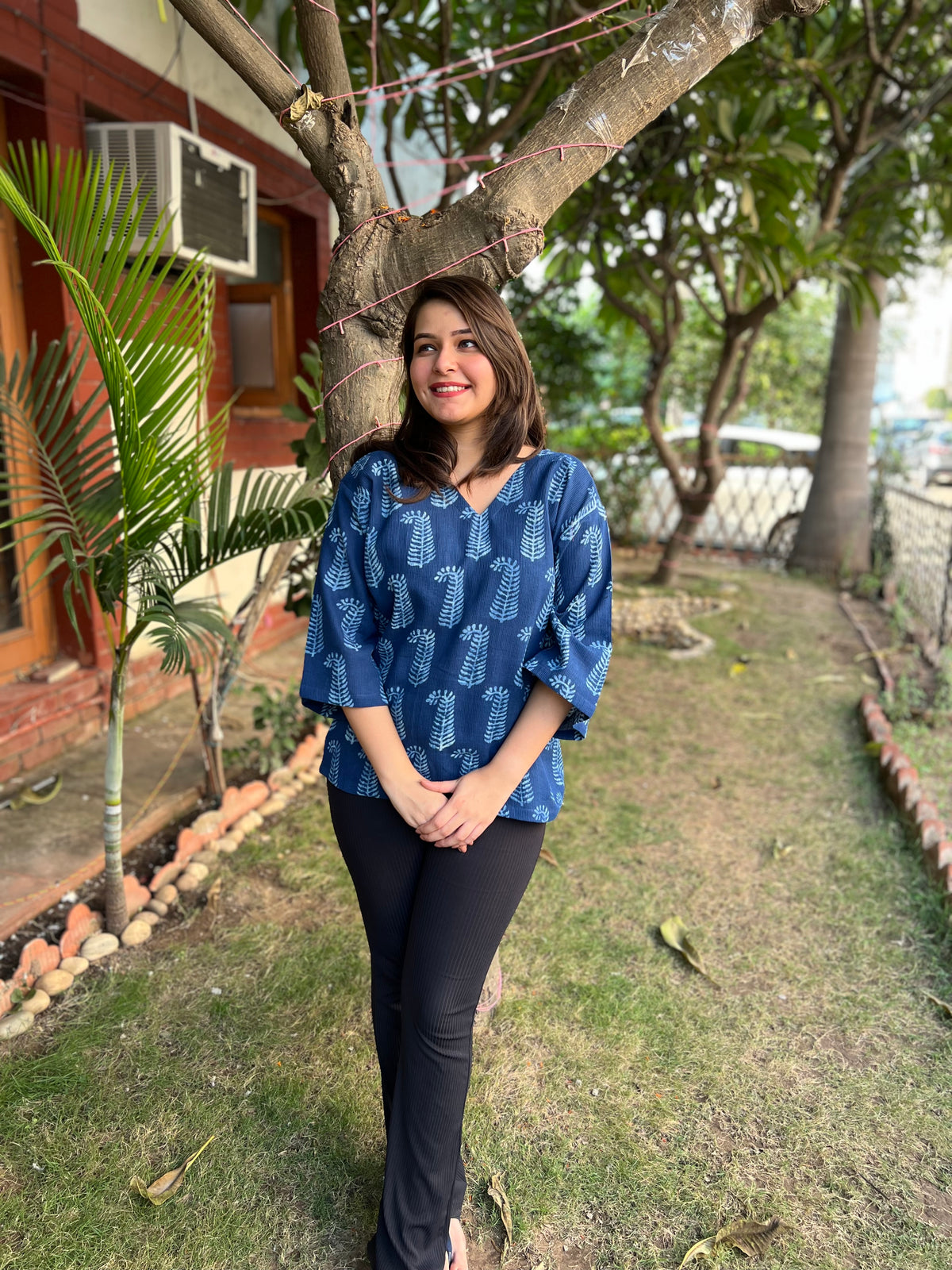 Indigo Leaf Top - MYSANSKRITAM