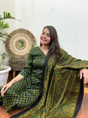 Green rose modal kurta duppata set
