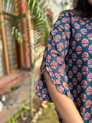 Royal blue flower button shirt