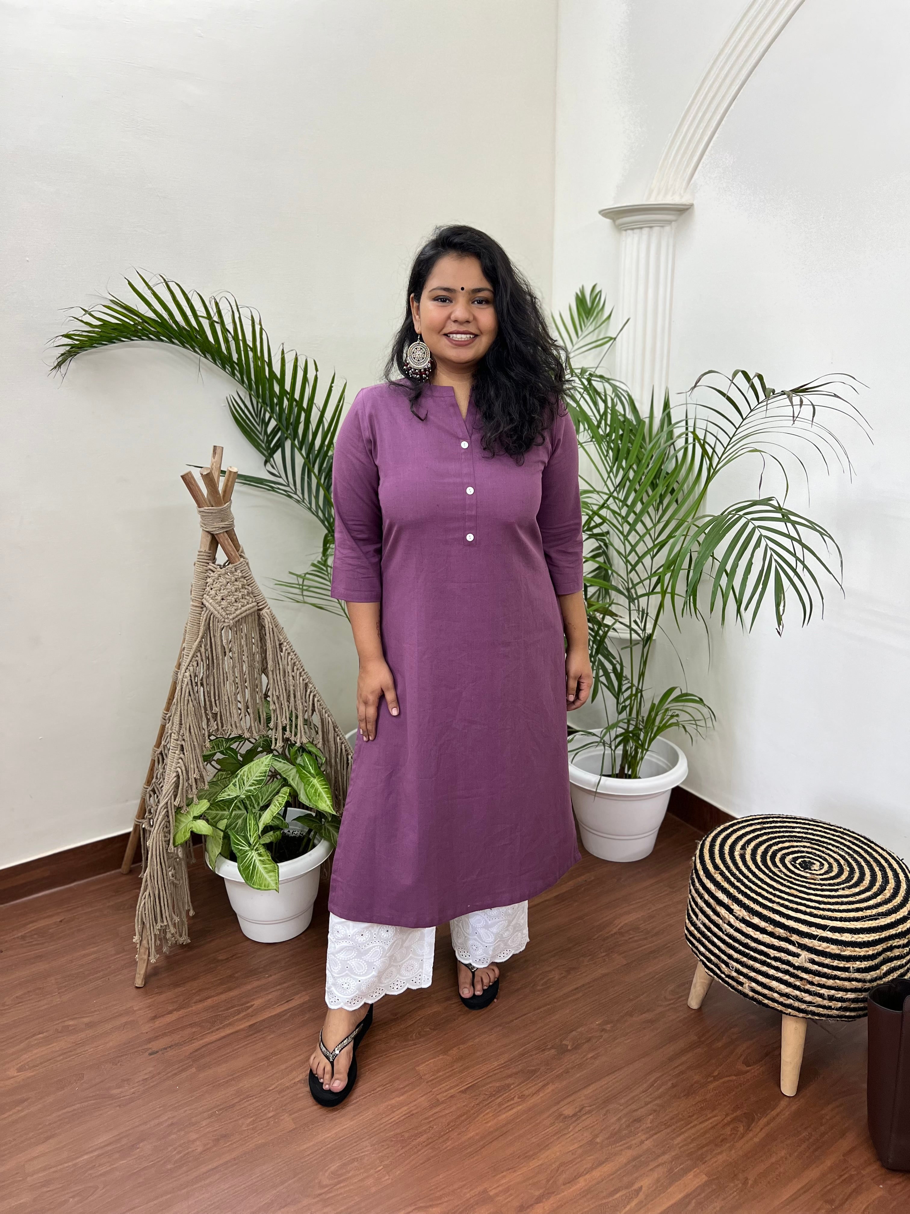 Onion pink basic kurta - MYSANSKRITAM